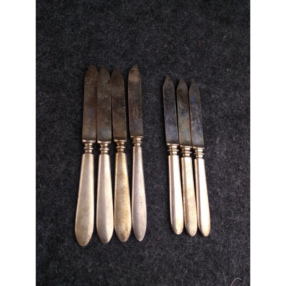 Lot of 7 Rogers Bros Warranted International Silver Plain Pointed Fruit Knife